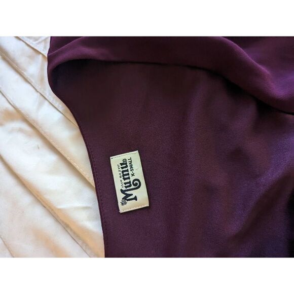 show me your mumu Sophia wrap chiffon dress in merlot sz xs - Picture 4 of 7
